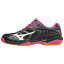 71GA171201275 ミズノ バドミントンシューズ(ブラック×ホワイト×ピンク・サイズ:27.5cm) MIZUNO ウェーブファングSS2 スリム 71GA1712