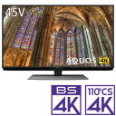  Wݒu AGÂ 4T-C45BL1 V[v 45V^nEBSE110xCSfW^ 4K`[i[ LEDter (ʔUSB HDD^Ή) Android TV @\AQUOS 4K