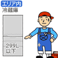 【弊社サービスエリア内】冷蔵庫 〜299L　冷蔵庫セッティング料金