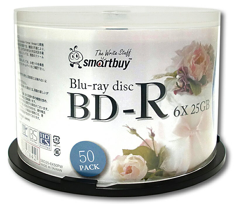 【期間限定ポイント2倍〜】SMARTBUY BD-R SBD25-6X50PW 50枚スピンドルSMARTBUY BD-R SBD25-6X50PW 50枚スピンドル