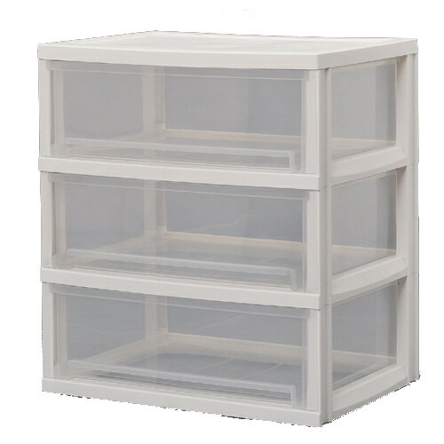 アイリスオーヤマワイドチェストAJ-533ホワイト／クリア【チェスト】【整理】【クリア】【収納】【引き出し】