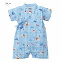 ホットビスケッツ(HOT BISCUITS) トンボ&金魚柄ガーゼ甚平オール(S-M:60-80cm)