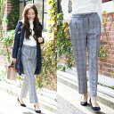 チェック パンツ レディース 秋冬 ペグトップパンツ【Sheson】チェックペグトップパンツ 秋冬 レディース テーパード