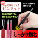 角栓取り&毛抜きピンセット 2WAY ムダ毛処理 顔 フェイス ケア 眉毛 髭 抜き 送料無料