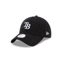 NEW ERA MLB COLLECTION コレクション レディース レイズ 黒 ブラック コーデュロイ 【 BLACK MLB COLLECTION WOMENS TAMPA BAY RAYS CORDUROY 9TWENTY ADJUSTABLE 】 バッグ キャップ 帽子 レディースキャップ 帽