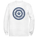 MARVEL メンズ スリーブ Tシャツ 白 ホワイト 【 SLEEVE WHITE MARVEL MENS AVENGERS ENDGAME SHIELD INSPIRATION LONG TEE 】 メンズファッション トップス Tシャツ カットソー