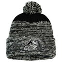 UNBRANDED 黒 ブラック コロラド アバランチ ニット '47 【 BLACK UNBRANDED COLORADO AVALANCHE STATIC DOMESTIC CUFFED KNIT POM HAT AVA 】 バッグ キャップ 帽子 メンズキャップ 帽子