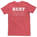 ショッピングBEST キャラクター Tシャツ 赤 レッド ヘザー FATHER'S 【 RED HEATHER LICENSED CHARACTER BEST DAD DAY TEE 】