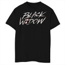 MARVEL 黒色 ブラック グラフィック Tシャツ 【 MARVEL BLACK WIDOW PAINT SPLATTER TEXT GRAPHIC TEE 】 キッズ ベビー マタニティ トップス Tシャツ