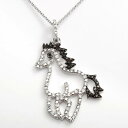 F Vo[ F ubN F zCg &   SILVER SOPHIE MILLER STERLING BLACK WHITE CUBIC ZIRCONIA HORSE PENDANT  