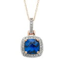 ゴールド 青色 ブルー ダイヤモンド ネックレス ローズ & T.W. 【 ROSE UNBRANDED 10K GOLD LABCREATED BLUE SAPPHIRE 1 8 CARAT DIAMOND HALO PENDANT NECKLACE 】