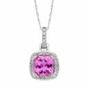 ピンク ダイヤモンド ゴールド ネックレス 白色 ホワイト & T.W. 【 PINK UNBRANDED LABCREATED SAPPHIRE 1 8 CARAT DIAMOND 10K GOLD HALO PENDANT NECKLACE WHITE 】