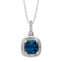 青色 ブルー ダイヤモンド ゴールド ネックレス 白色 ホワイト & T.W. 【 UNBRANDED LONDON BLUE TOPAZ 1 8 CARAT DIAMOND 10K GOLD HALO PENDANT NECKLACE WHITE 】