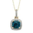 青色 ブルー ダイヤモンド ゴールド ネックレス 黄色 イエロー & T.W. 【 YELLOW UNBRANDED LONDON BLUE TOPAZ 1 8 CARAT DIAMOND 10K GOLD HALO PENDANT NECKLACE 】