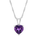銀色 シルバー ネックレス 【 SILVER UNBRANDED STERLING GEMSTONE HEART PENDANT NECKLACE AMETHYST 】