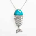 【★スーパーSALE★12/11深夜2時迄】銀色 シルバー 青色 ブルー 【 SILVER SOPHIE MILLER STERLING CUBIC ZIRCONIA FISH PENDANT BLUE 】