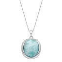 銀色 シルバー ネックレス 青色 ブルー 【 SILVER UNBRANDED STERLING LARIMAR OVAL PENDANT NECKLACE BLUE 】