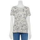 CROFT & BARROW Tシャツ 白色 ホワイト & 【 CROFT BARROW ESSENTIAL CREWNECK TEE WHITE PAISLEY 】 レディースファッション トップス Tシャツ カットソー