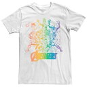 LICENSED CHARACTER キャラクター Tシャツ 白 ホワイト 【 WHITE LICENSED CHARACTER ADULT MARVEL AVENGERS PRIDE RAINBOW GRADIENT OUTLINE TEE 】 メンズファッション トップス Tシャツ カットソー