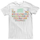 LICENSED CHARACTER キャラクター Tシャツ 白色 ホワイト 【 LICENSED CHARACTER NINTENDO ANIMAL CROSSING PERIODIC TABLE TEE WHITE 】 メンズファッション トップス Tシャツ カットソー
