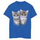 UNBRANDED 青色 ブルー ピンク グラフィック Tシャツ 【 PINK UNBRANDED CUTE KITTENS BLUE AND COLLARS GRAPHIC TEE ROYAL 】 キッズ ベビー マタニティ トップス Tシャツ