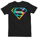 DC COMICS ディーシー コミックス ネクタイ ロゴ Tシャツ 黒色 ブラック 【 DC COMICS SUPERMAN TIE DYE LOGO TEE BLACK 】 メンズファッション トップス Tシャツ カットソー