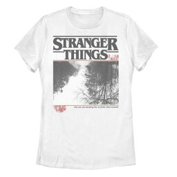 キャラクター グラフィック Tシャツ 白色 ホワイト 【 LICENSED CHARACTER STRANGER THINGS UPSIDE PHOTO POSTER GRAPHIC TEE / WHITE 】 キッズ ベビー マタニティ トップス カットソー