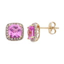 ピンク ダイヤモンド ゴールド イヤリング 黄色 イエロー T.W. 【 PINK YELLOW UNBRANDED LABCREATED SAPPHIRE AND 1 6 CARAT DIAMOND 10K GOLD HALO BUTTON STUD EARRINGS 】