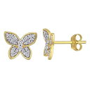 ゴールド ダイヤモンド イヤリング T.W. 【 STELLA GRACE 10K GOLD 1 5 CARAT DIAMOND BUTTERFLY STUD EARRINGS 】