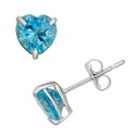 青色 ブルー 白色 ホワイト ゴールド イヤリング 【 DESIGNS BY GIOELLI SWISS BLUE TOPAZ 10K WHITE GOLD HEART STUD EARRINGS 】