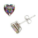 白色 ホワイト ゴールド イヤリング 青色 ブルー 【 DESIGNS BY GIOELLI MYSTIC TOPAZ 10K WHITE GOLD HEART STUD EARRINGS BLUE 】