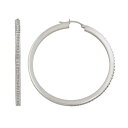 ダイヤモンド プラチナム 銀色 シルバー フープ イヤリング 【 PLATINUM SILVER DIAMOND MYSTIQUE OVER ACCENT HOOP EARRINGS MULTI NONE 】