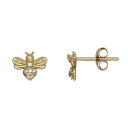 銀色 シルバー イヤリング ゴールド 【 SILVER PRIMROSE STERLING CUBIC ZIRCONIA BEE STUD EARRINGS GOLD OVER 】