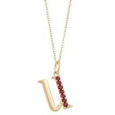 ゴールド 銀色 シルバー ネックレス 【 SILVER UNBRANDED 14K GOLD OVER RUBY INITIAL PENDANT NECKLACE U 】