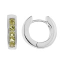 銀色 シルバー フープ イヤリング 【 SILVER STERLING PERIDOT HINGED HOOP EARRINGS MULTI NONE 】