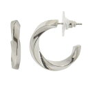 銀色 シルバー フープ 【 SILVER SONOMA GOODS FOR LIFE TONE TWISTED J HOOP EARRING 】