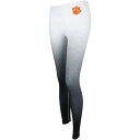 UNBRANDED クレムソン タイガース レギンス タイツ 白色 ホワイト 【 UNBRANDED ZOOZATZ WHITE BLACK STATIC PRINT OMBRE LEGGINGS CLM 】 レディースファッション ボトムス パンツ