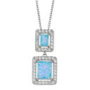 銀色 シルバー ネックレス 【 SILVER UNBRANDED STERLING LABCREATED OPAL SQUARE CABOCHON PENDANT NECKLACE 】