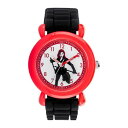 キャラクター 黒色 ブラック 赤 レッド タイム ウォッチ 時計 KIDS' 【 RED WATCH LICENSED CHARACTER MARVEL BLACK WIDOW POSE TIME TEACHER 】 ※入荷時に電池が切れの場合もありますので予めご了承くださ