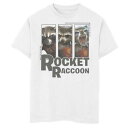 マーベル ギャラクシー グラフィック Tシャツ 白色 ホワイト 【 MARVEL GAURDIANS OF THE GALAXY ROCKET PANELS BOXED UP GRAPHIC TEE WHITE 】
