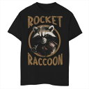 マーベル ギャラクシー グラフィック Tシャツ 黒色 ブラック 【 MARVEL GAURDIANS OF THE GALAXY GRUNGE RACCOON POSTER GRAPHIC TEE BLACK 】