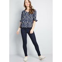 【スーパーセール商品 12/4-12/11】NO_BRAND_SHOWN スリーブ 【 SLEEVE LEADING DETAILS 3 4 BLOUSE NAVY FLORAL 】 レディースファッション トップス 送料無料