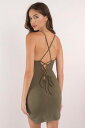 TOBI 【 CROSS MY HEART RIBBED BODYCON OLIVE 】 レディースファッション 送料無料