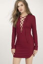 トビ TOBI ドレス 【 TOBI BONNIE LACE UP MINI DRESS IN WINE 】