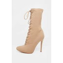 INDIGO 藍色 インディゴ ブーツ 【 INDIGO PRETTYLITTLETHING MAZY LACE UP SOCK BOOTS NUDE 】