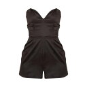 G_N_EURO 橙 オレンジ サテン 【 ORANGE PETITE CORSET SATIN PLAYSUIT BLACK 】 レディースファッション トップス 送料無料