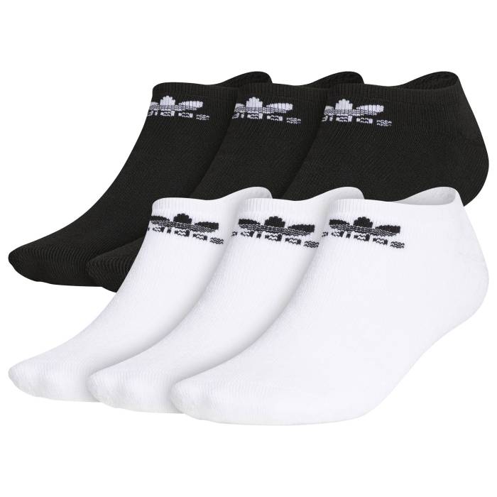 アディダス Adidas Originals 【 Trefoil 6 Pack No Show Socks Men's Black/White 】 トレフォイル ソックス・靴下 インナー 下着 ナイトウェア メンズ 靴下 レッグウェア 靴下 メンズ 黒色 ブラック 白色 ホワ