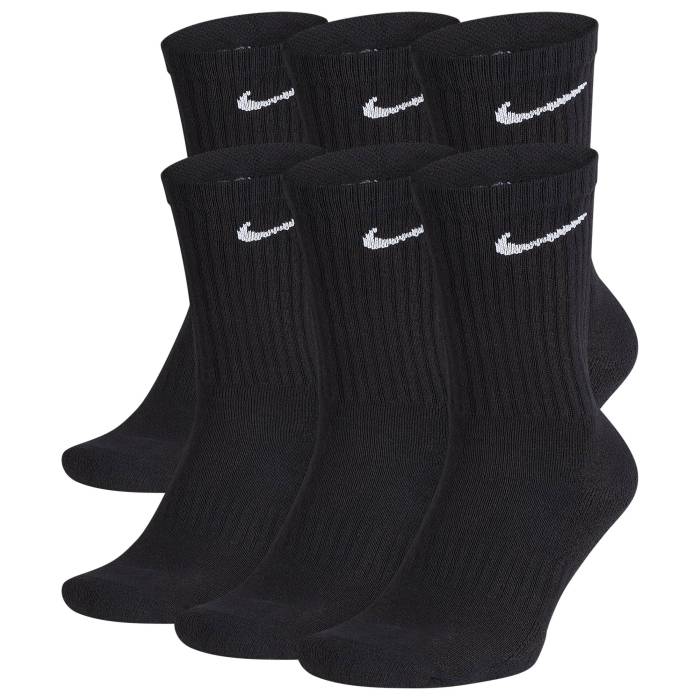 ナイキ Nike 【 Everyday Cush Crew 6Pr Men's Black/White 】 クルー インナー 下着 ナイトウェア メンズ 靴下 レッグウェア 靴下 メンズ 黒色 ブラック 白色 ホワイト