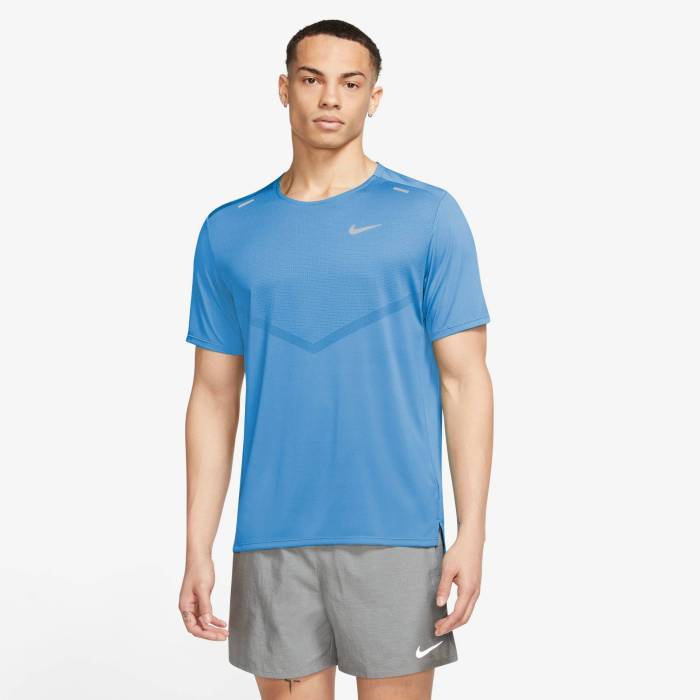 ナイキ Nike 【 Dri-Fit Rise 365 Short Sleeve T-Shirt Men's Silver/Blue 】 ドライフィット ライズ Sleeve スリーブ Tシャツ スポーツ アウトドア スポーツウェア アクセサリー スポーツ用インナー メンズイン