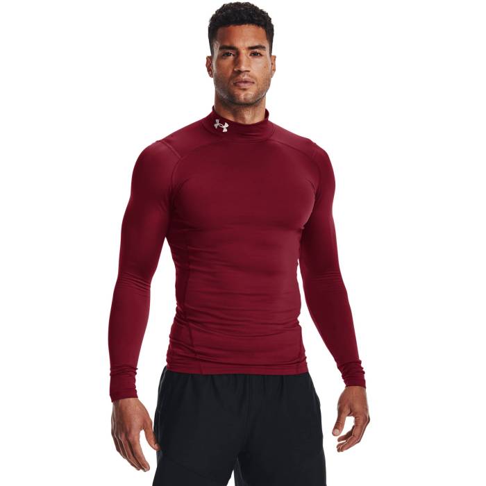 アンダーアーマー Under Armour 【 Cg Armour Comp Mock Men's Cardinal/White 】 スポーツ アウトドア スポーツウェア アクセサリー スポーツ用インナー メンズインナー トップス メンズ カーディナル 白色
